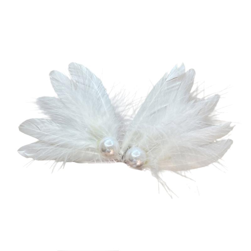 Feather Duckbill Hair Clip Side Hairpin Embroideried Wing Shape Hair Clip for Women Girl Hair Decoration Accessories