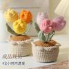 Creative Handmade Yarn Crochet Tulip Potted Plant Home Decoration Crafts Desktop Car Gift Shooting Props