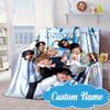 Custom Name K-pop stray Style Collective Blanket bed sofa Blanket Flannel Blanket for Camping, Hiking, Picnic Essentials,gift for Fan family