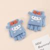 New Little Sheep Cartoon Kids Convertible Warm Wool Gloves - Half-Finger Design, Thick and Cozy for Children