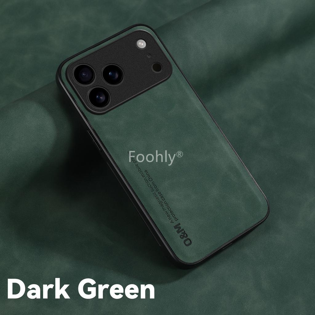 Stoßfestes magnetisches Nubukleder-Etui für Apple iPhone 17 Pro Max 17 Air Schutzhülle Rückschale Coque Funda