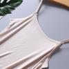 Hosenträger Seide Spitze Slip Kleid Unterkleid Nachtwäsche Ärmellos Rundhals Frühling Koreanisch Klassisch Basic Elegant Trend