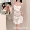 Crispy new Internet celebrity explosion sexy women's pajamas advanced feeling ice silk summer pure desire wind small floral suspender nightdress