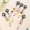 DIY Daisy Leopard Print Silicone Beaded Keychain Bag Ornament