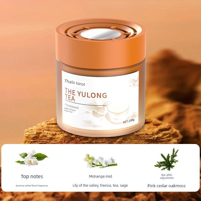 Car Air Freshener Meets Cologne, Rose, Jade Dragon Snow Tea, All-Season Zen Tea, Blue Wind Chime, Gardenia, Car Solid Fragrance Balm [Ruofeng Mini] Yulong Snow Tea-100G