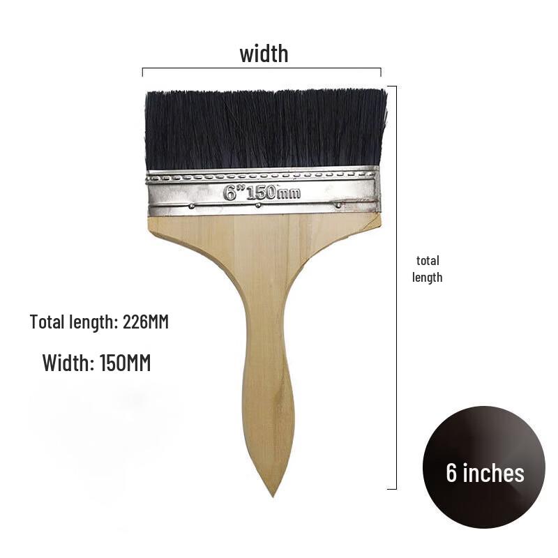 Shenglianxing Wood Handle Black Bristle Utility Brush Set (10-Pack)