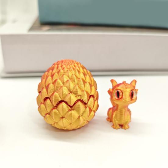 3D Printed Dragon Egg Ornament Vibrant Color Small Size Stress Relief Fidget Toy Adorable Cartoon Dragon Statue