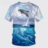 Men Fashion Animal Dolphin 3D Printed T-shirts Summer Funny Short Sleeve Hip Hop Tops