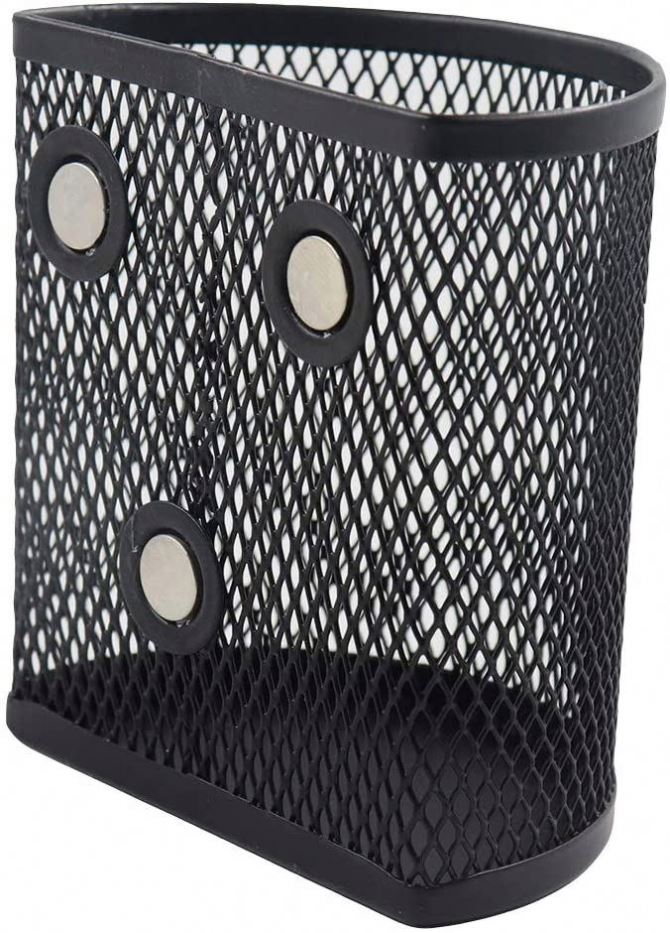 Magnetic Pencil Holder Half Circle Pen Holders Fridge Magnet Black