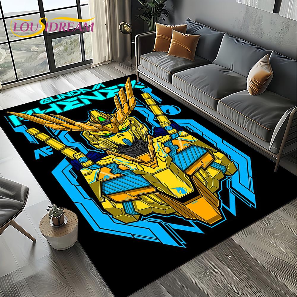 Nový kreslený robot Gundam dárek koberec kobereček do ložnice obývacího pokoje domova dekorace pohovky, dětská hrací dekorace podložka na podlahu