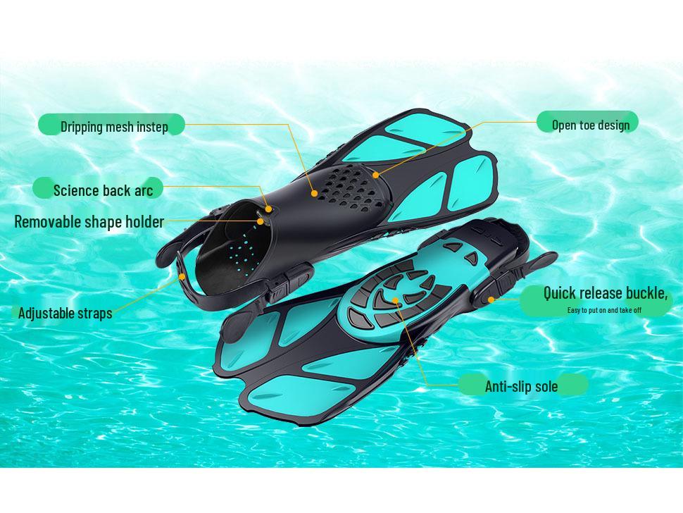 Adjustable Silicone Diving Fins for Men & Women - Professional Freestyle Training Frog Fins