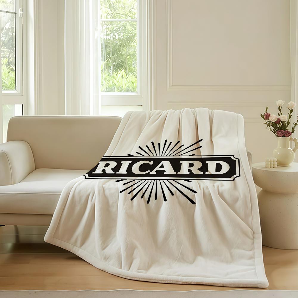 Fashion print R-RiCard Blanket For Sofa Office Bed Plane Travel Sleep Read Relax Camping Soft And Warm