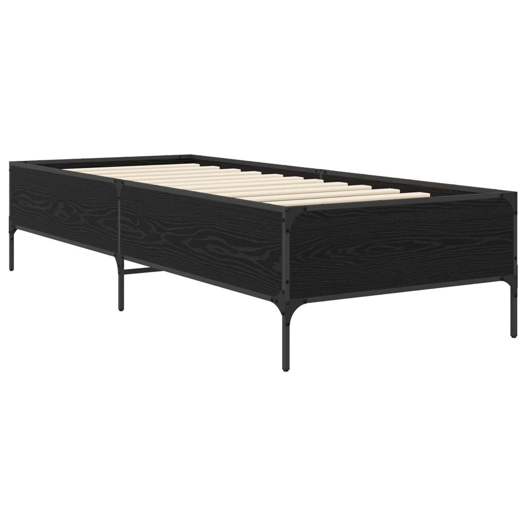 Bed Frame Black Oak 80 x 200 cm Particleboard