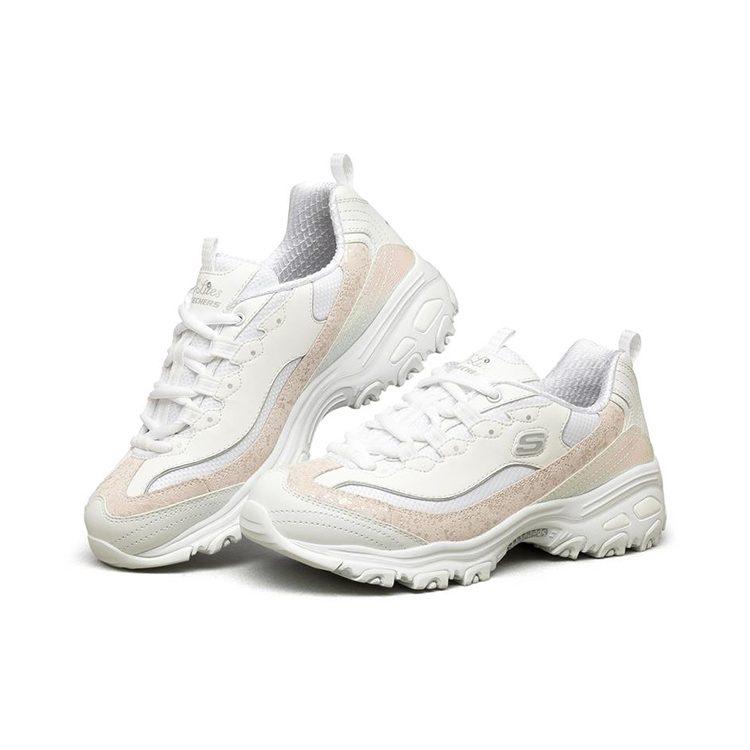 Skechers D'Lites 1.0 Clunky Shoes White Women's 149462-WHT