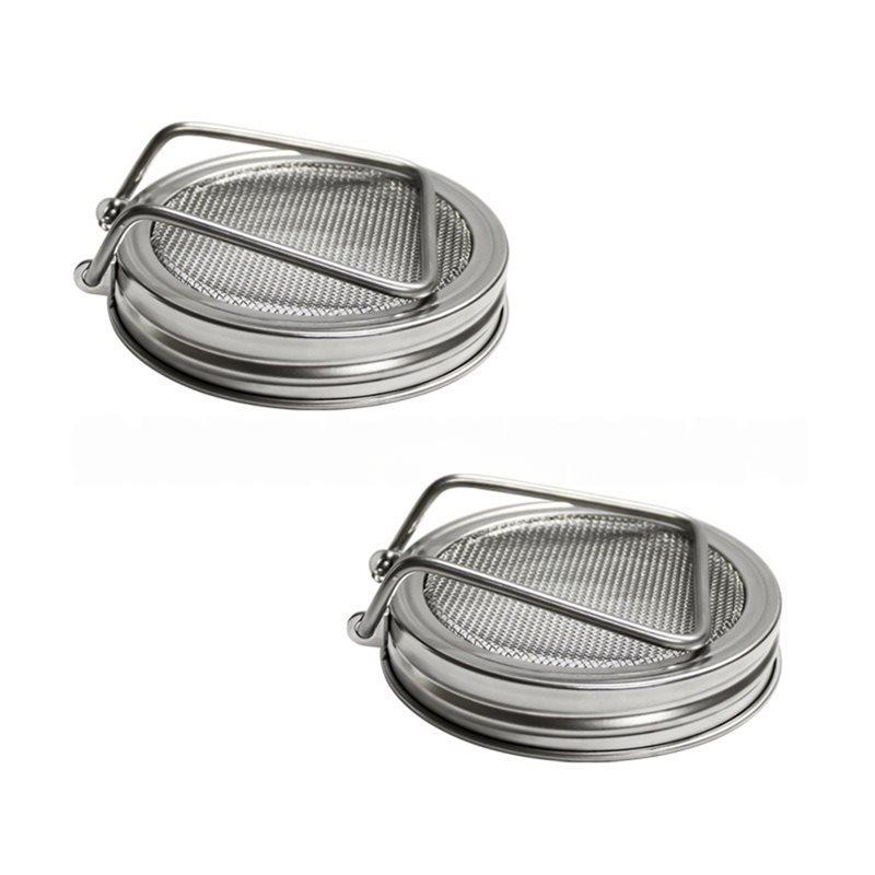 

Fresh Mason Jar For 86Mm Wide Mouth Fresh Sprouts At Home, 2 Pack Stainless Steel Sprouting Lids Set серебряный