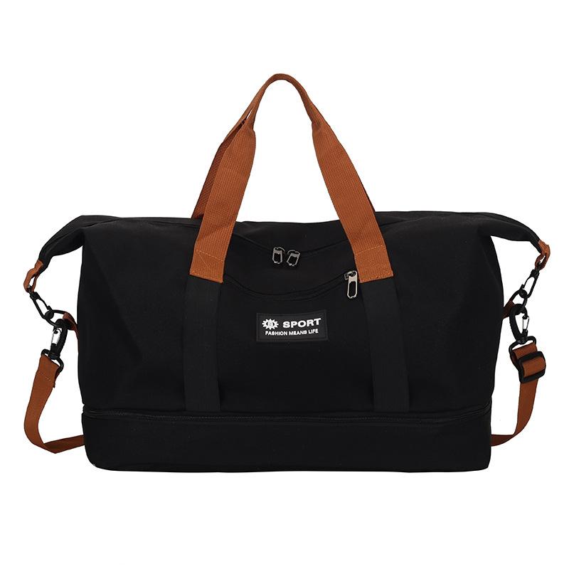 Dry and wet separation sports leisure fitness bag short business trip large capacity hand luggage bag can be set with tie rod belt shoe compartment