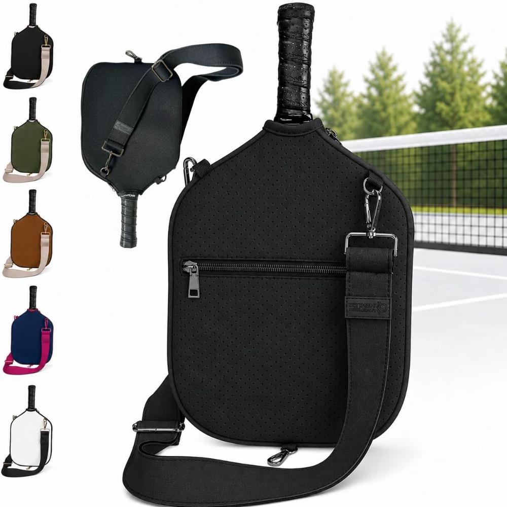 Water Resistant Pickleball Crossbody Bag Neoprene Paddle Protective Case  Tennis Court