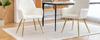 Dining Chair Set of 2 – Modern Fabric Chair with Armrest, Gold-Plated Metal Legs, Luxurious Dining Furniture for Living Room, Kitchen & Reception Room