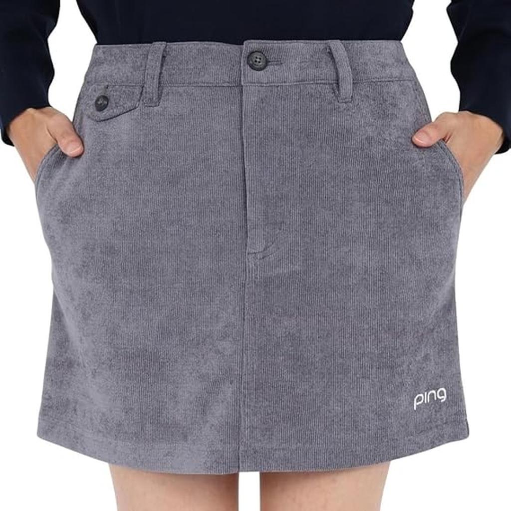 Ping Apparel Stretch Corduroy 020 Women's All-Way Skirt, Golf, Gray, 622-5234901,
