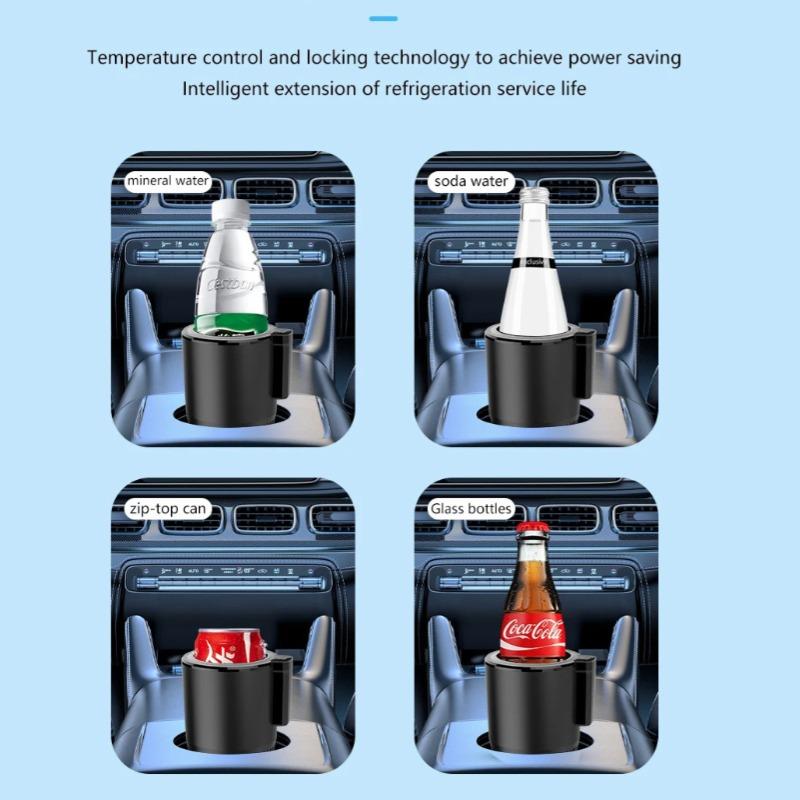 Stainless Steel Portable Car Cooling Cup For Cola Drinks Usb Heating Car Coffee Mug Thermos Cup Electric Beverage Cooler Temperature Display 24V
