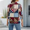 Damenmode Lässig Revers Kurz 3/4 Ärmel Print Hemd Damen Knopfleiste Oberteile
