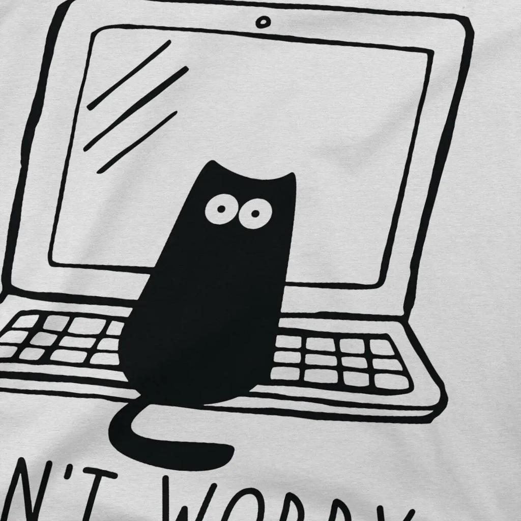 Linux Operating System Dom't Worry Black Tshirt Homme Men's Clothes Blusas Polyester T Shirt For Men