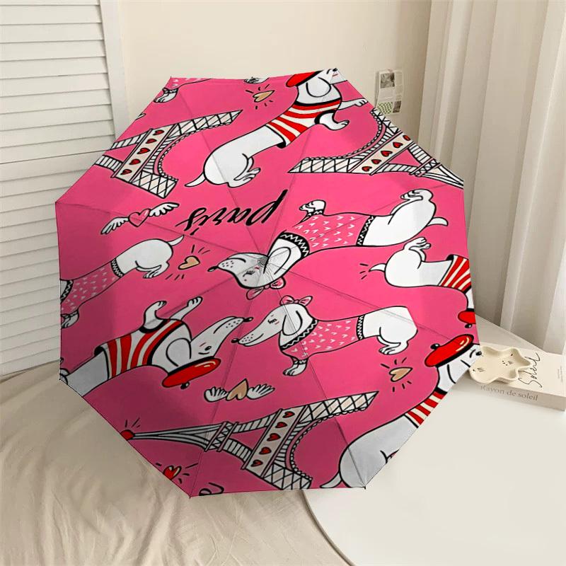 

1PC Dogs Love Umbrella-8-Rib Reinforced Portable Folding Travel Suitable for All Seasons Outdoor Daily Use -J0364