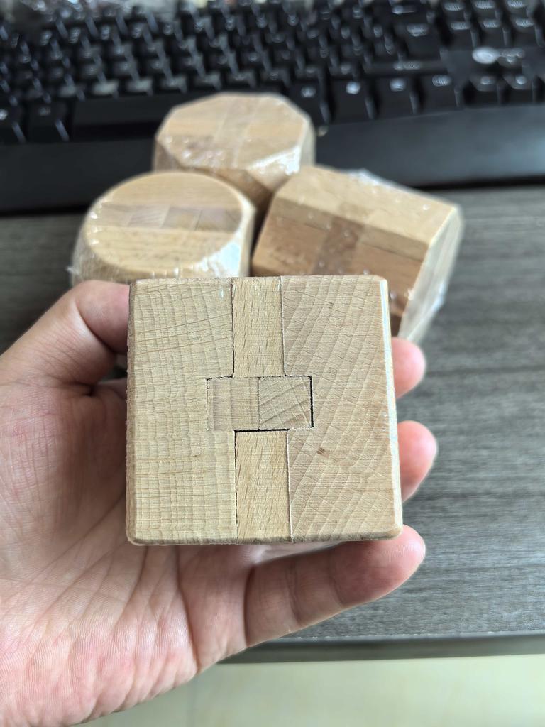 Kids Brain Teaser Puzzle Cube Wooden Assembly and Disentanglement Unlock Interlocking IQ Test Logic Challenge Educational Toys