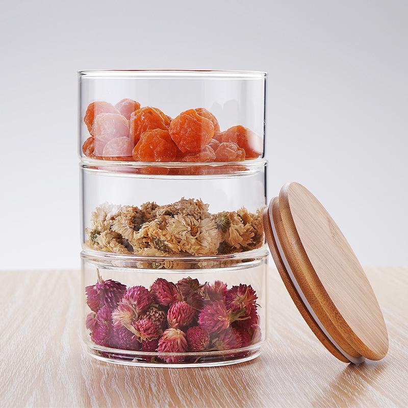Transparent Glass Salad Bowl & High Borosilicate Storage Jar for Fruits and Snacks