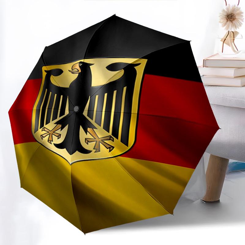 1 Stück Flaggen-Regenschirm Tragbarer Falt-Regenschirm Eisenrahmen Loch-Knochen-Struktur Outdoor Heim-Regenschirm