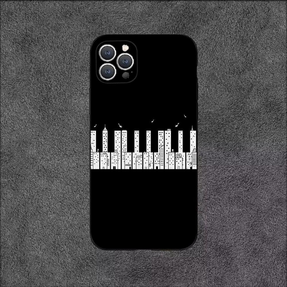 

Piano keys notes Phone Case For iPhone 16,15,14,13,12,11,Plus,Pro Max,XS,X,XR,SE,Mini,8,7 Soft Silicone Black Cover iPhone11PRO