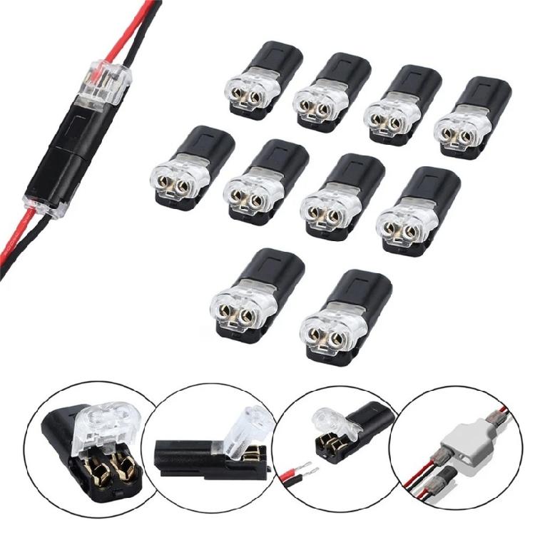 10Pcs 2 Pin 2 Way Universal Compact Wire Terminals No Wire-Stripping Required Led Light Strips Connectors Easy to Use