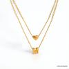 European & American Titanium Steel Letter Necklace for Women - High-End Luxury Clavicle Chain, Colorfast Stainless Steel Jewelry