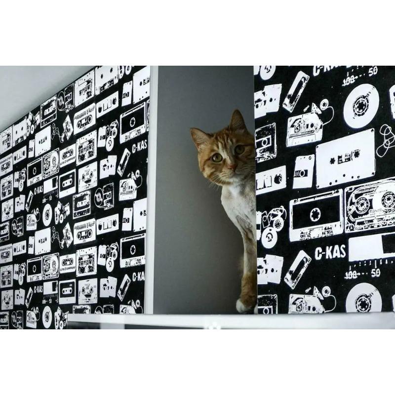 HaoHome Waterproof Peel and Stick Wallpaper White Black Contact Paper Self Adhesive Decor Fashion Dormitory Cabinet Decor