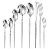 Saint Flag Star Diamond 304 Stainless Steel Cutlery Set - Steak Knife, Fork & Spoon with Thickened Dessert Fork & Spoon