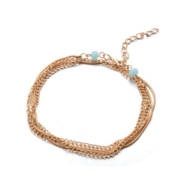 Brățară de gleznă cu margele boeme, lanț multi-strat, modă pentru femei, argint și aur, șarpe, lanțuri, glezne, brățări pentru picior, bijuterii cadouri