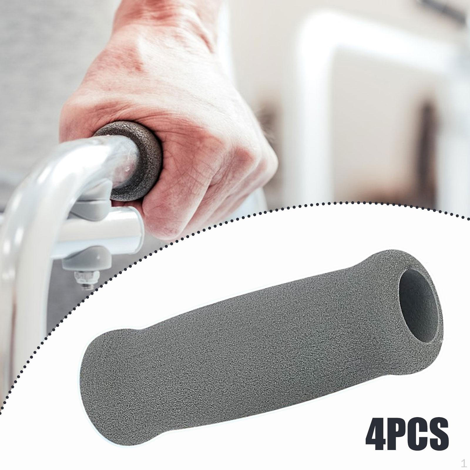 

4x Многоразовые поролоновые ручки для костылей, нескользящие, для пожилых людей, вспомогательные средства для ходьбы 1.9cmx3.3cmx10.5cm серый