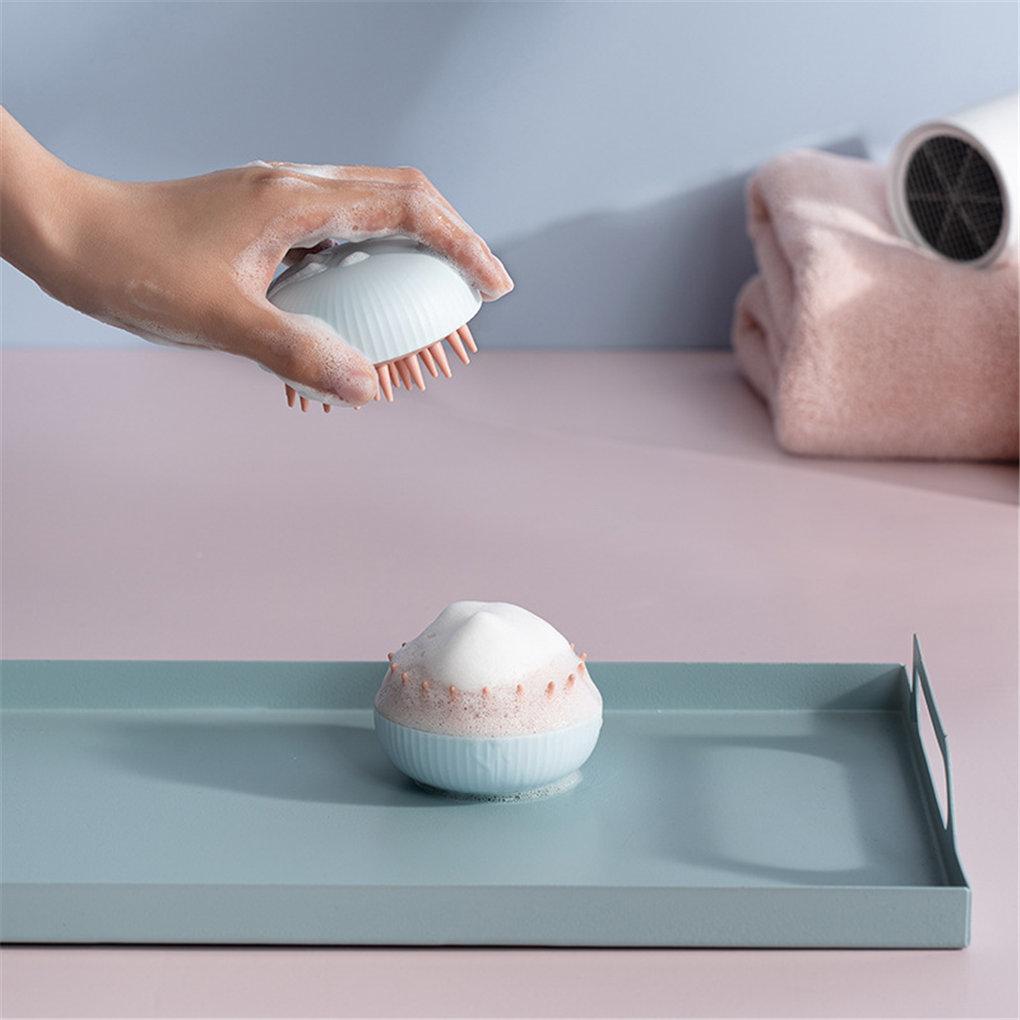 Silicone Shampoo Brush Hair Scalp Massager Portable Shower Scrubbing Brush for Exfoliating