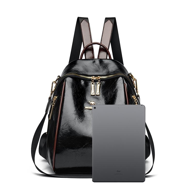 Měkký kožený batoh pro ženy, multifunkční cestovní batoh s velkou kapacitou, studentský školní batoh