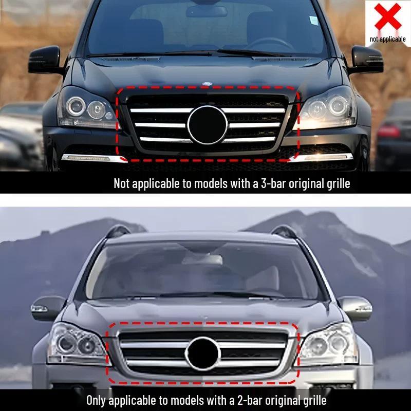 Compatible Mercedes-Benz GL X164 (2005-2012) GT Style Front Bumper Grille Cover