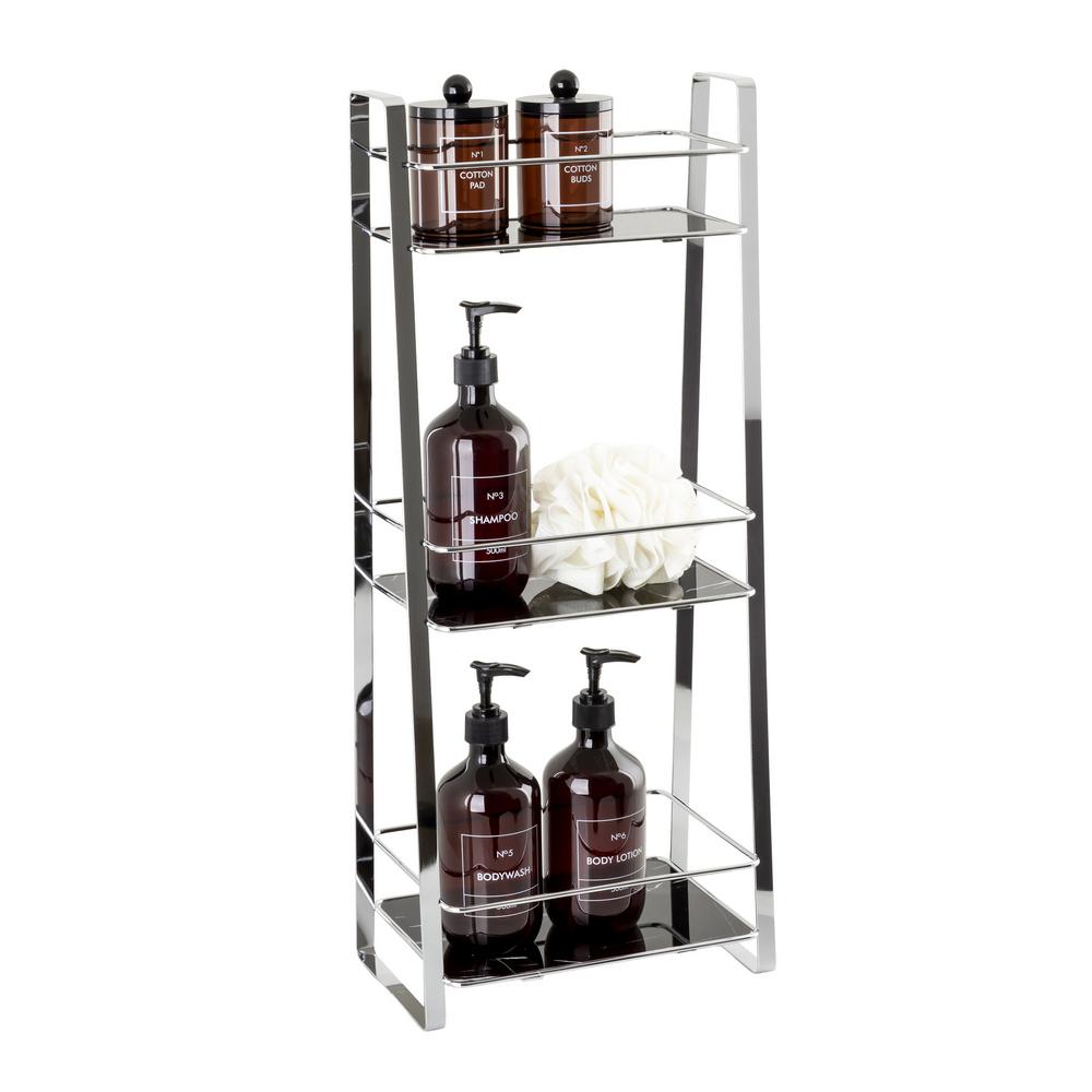 AWD INTERIOR 2013 Black Marble Bookcase with 3 Shelves