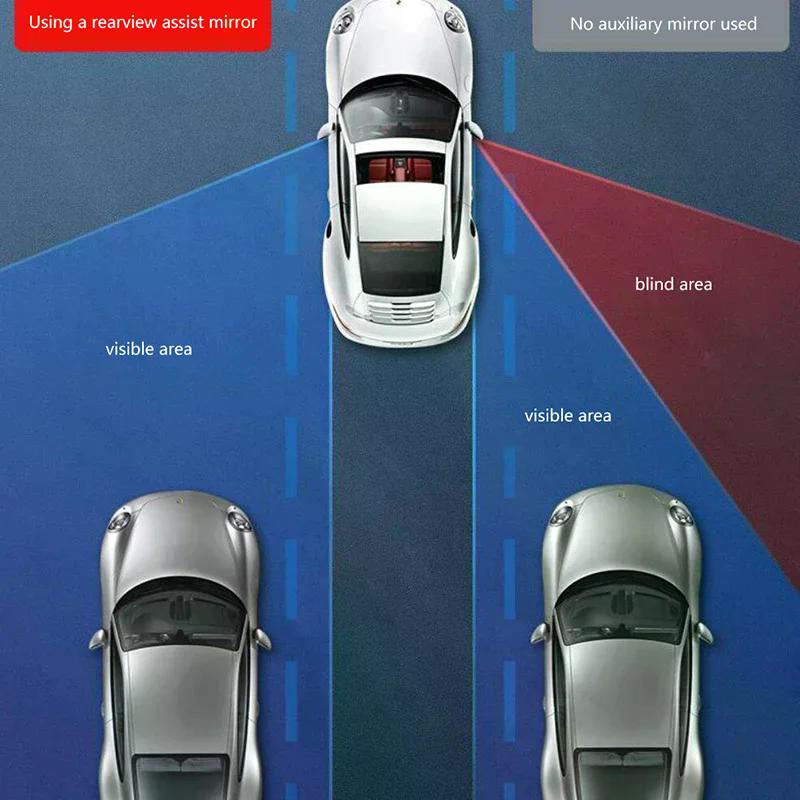 Universal Car Mirror Auxiliary Rear View Mirror Wide Angle Side Rear Mirrors Reverse Blind Spot 360° Adjustable Car Accessories