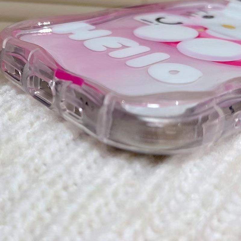 Cute Pink Cat Japanese Korean Style Anti Drop Soft Phone Case For Apple Iphone