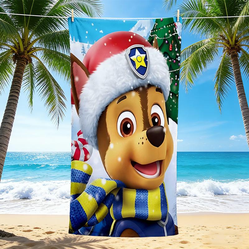 1Pc Paw Patrol Christmas Adventure Beach Towel Quick Dry Multiuse For Beach Pool Gym Yoga Home Travel Christmas Halloween Xmas Gift S1389