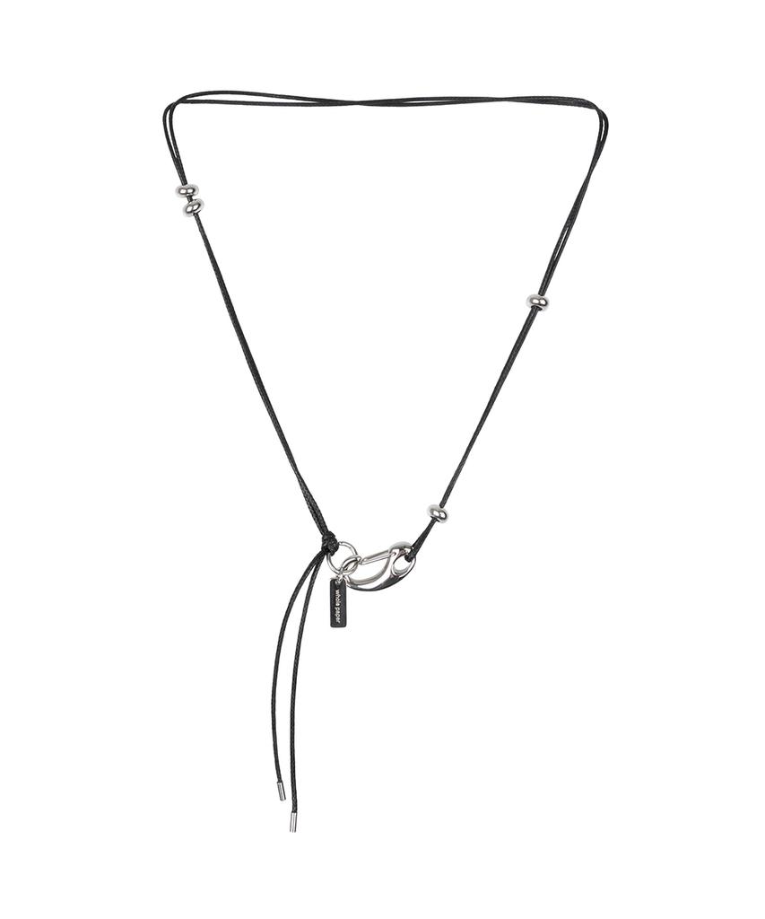 Whole Paper Snap Hook Cord Necklace (Black)