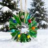 Glass Christmas Ornament Red Green Silver Wreath/Tree Hanging Decoration for Holiday Home Party Decor
