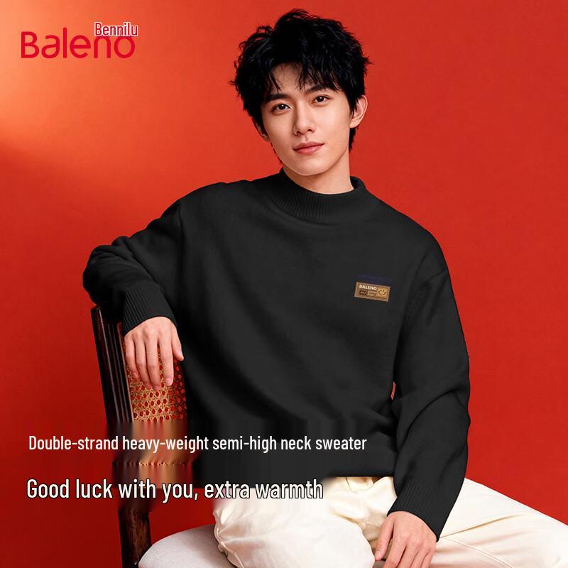 

Baleno Men s Winter Half-High Neck Knit Sweater 42