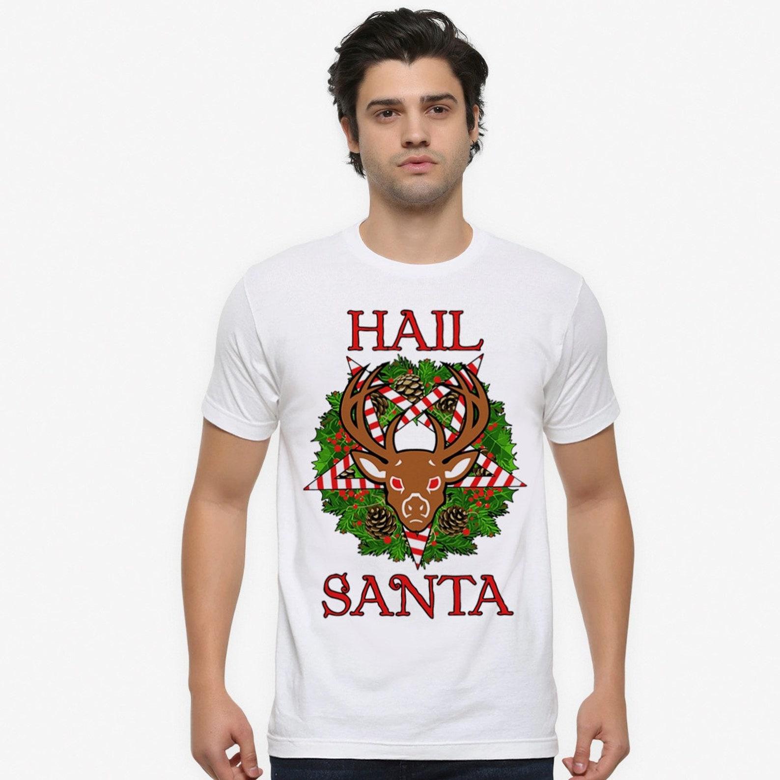 Hail Santa Christmas Reindeer T-Shirt, Men s and Women s Sizes (NOV-855103) 4XL