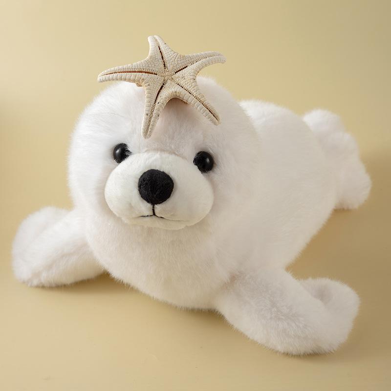 Muñeco de foca de simulación lindo muñeco de foca lindo de zoológico juguete de peluche para niños juguete de acuario regalo