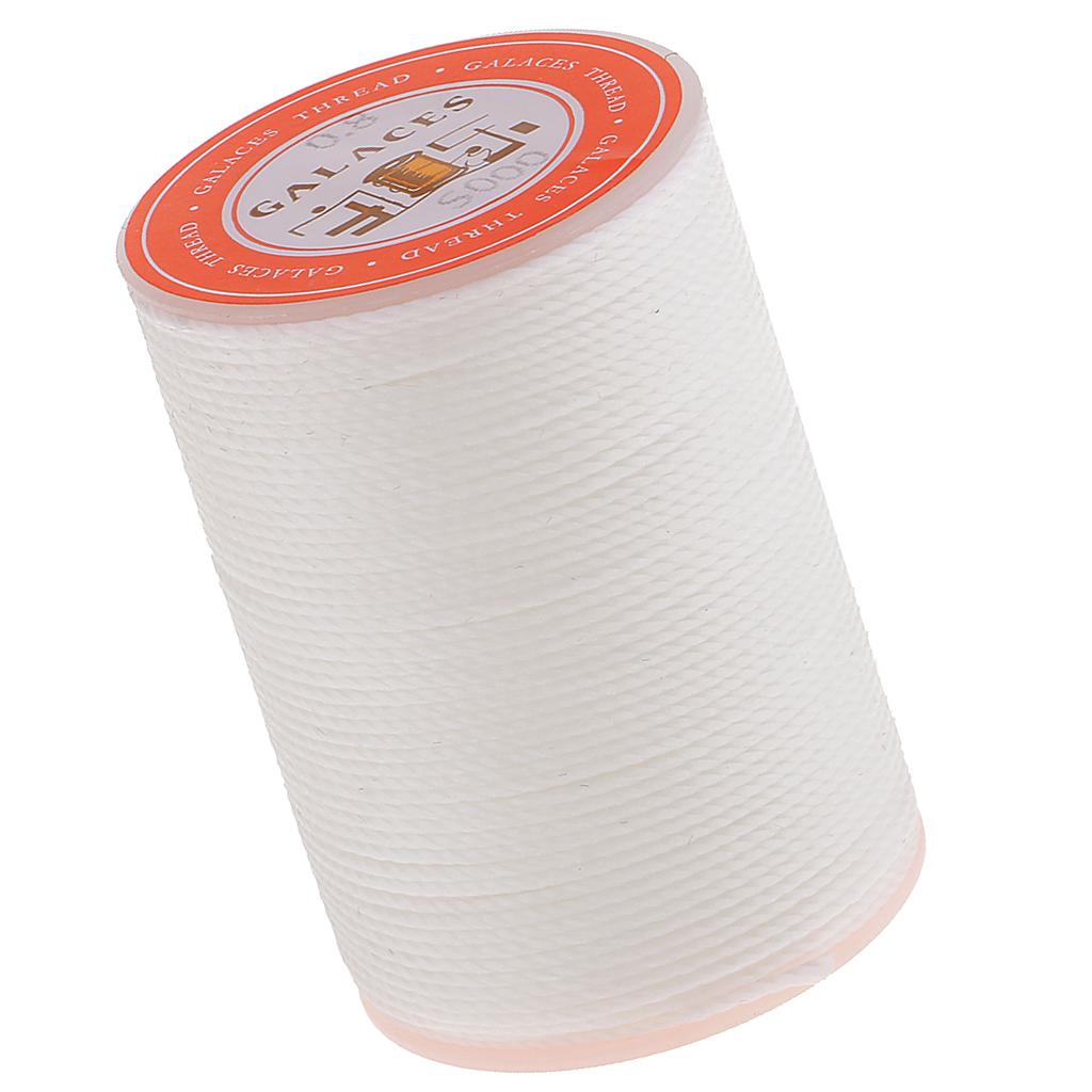 2 Pieces 0.8 Waxed Polyester Braided Thread for DIY Leather Goods, 55 Meters